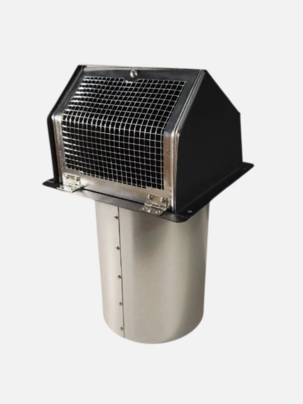 6 Inch Hooded Wall Vent Cap Cover Black Galvanized Steel Exhaust Duct Damper - Picture 5 of 9